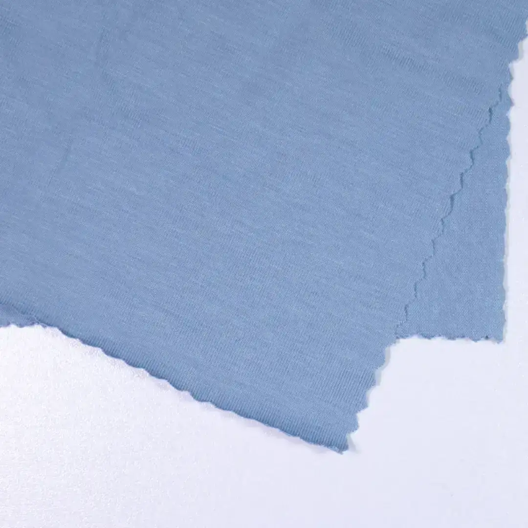 China Fabric for T-Shirt,Tank Top,Men’s Vest ,Tank Wrap Midi Dress Single Jersey Knit Fabric Modal Cotton Spandex BLUE color buy from China wholesaler bulk order at wholesale price free worldwide shipping Alibaba