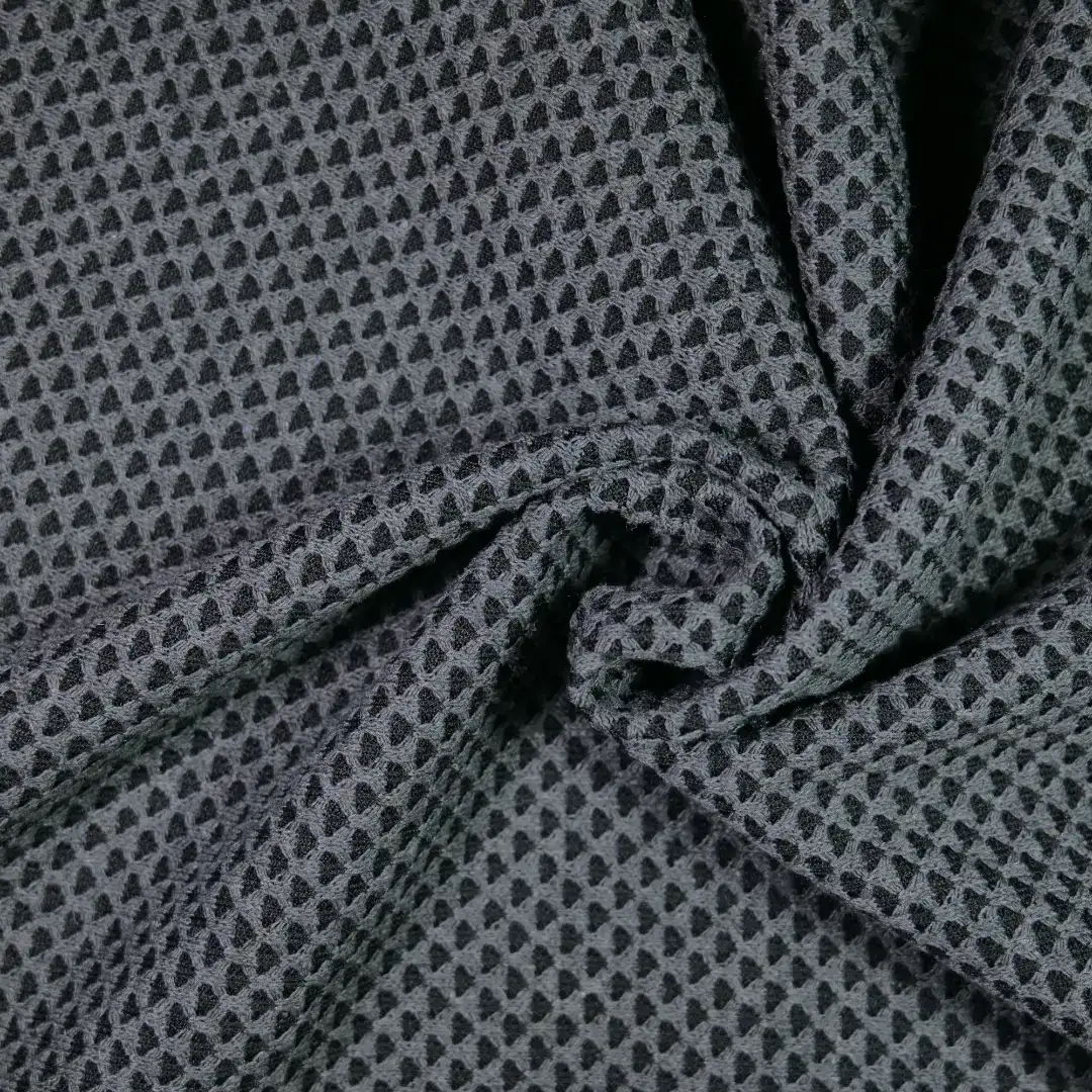 China Fabric for Jackets,Overcoat,Double-Breasted Coat Hacci Knit Fabric Polyester black color buy from China wholesaler bulk order at wholesale price free worldwide shipping Alibaba