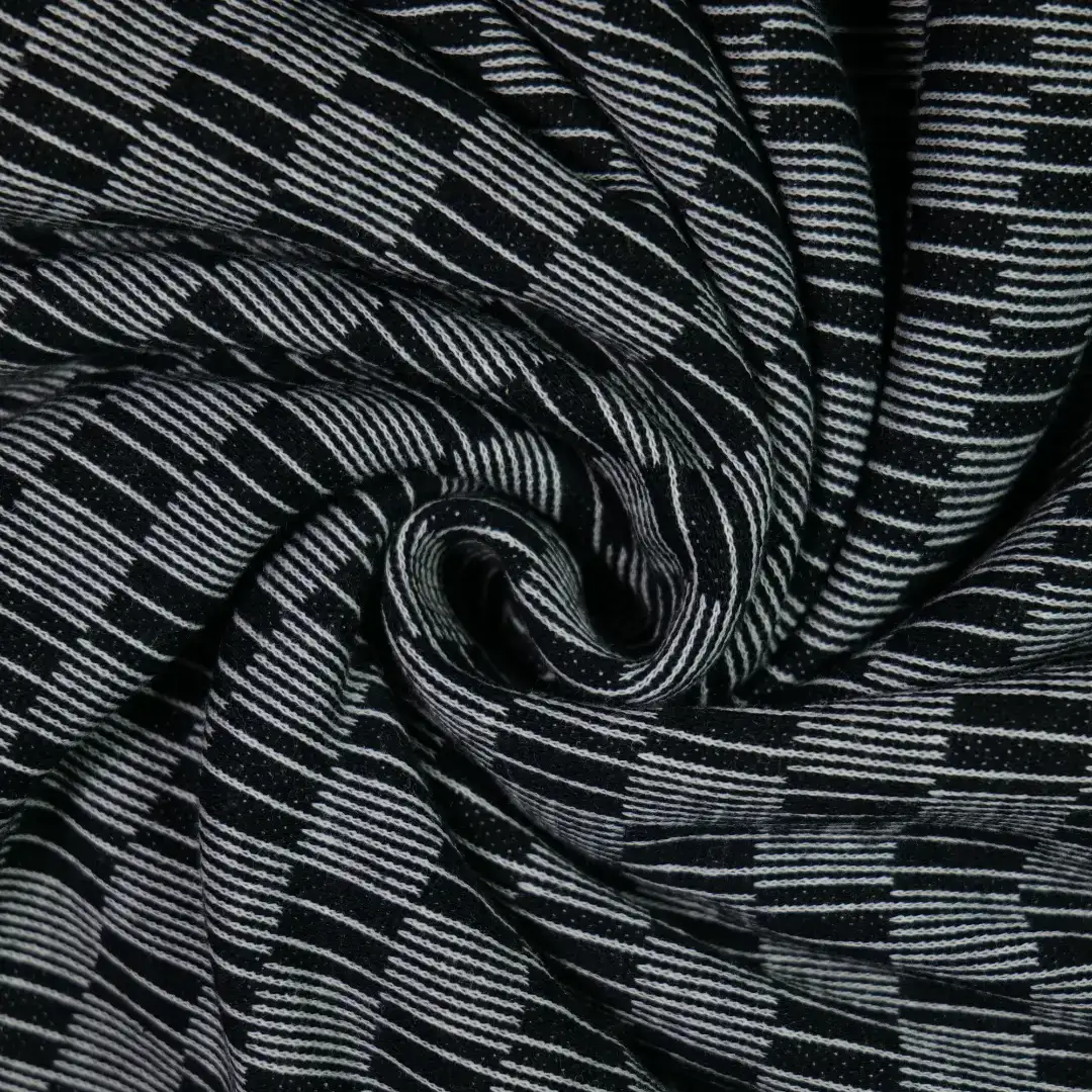 China Fabric for T-Shirt,Skirt ,Tank Midi Dress Jacquard Knit Fabric Cotton Polyester black color buy from China wholesaler bulk order at wholesale price free worldwide shipping Alibaba