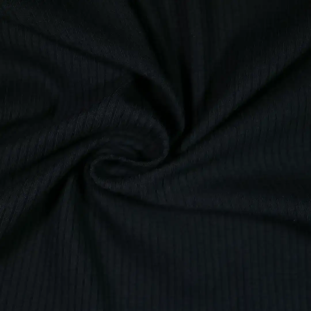 China Fabric for T-Shirt,Ladies Vest  Rib Knit Fabric BCI Cotton Spandex Other black color buy from China wholesaler bulk order at wholesale price free worldwide shipping Alibaba