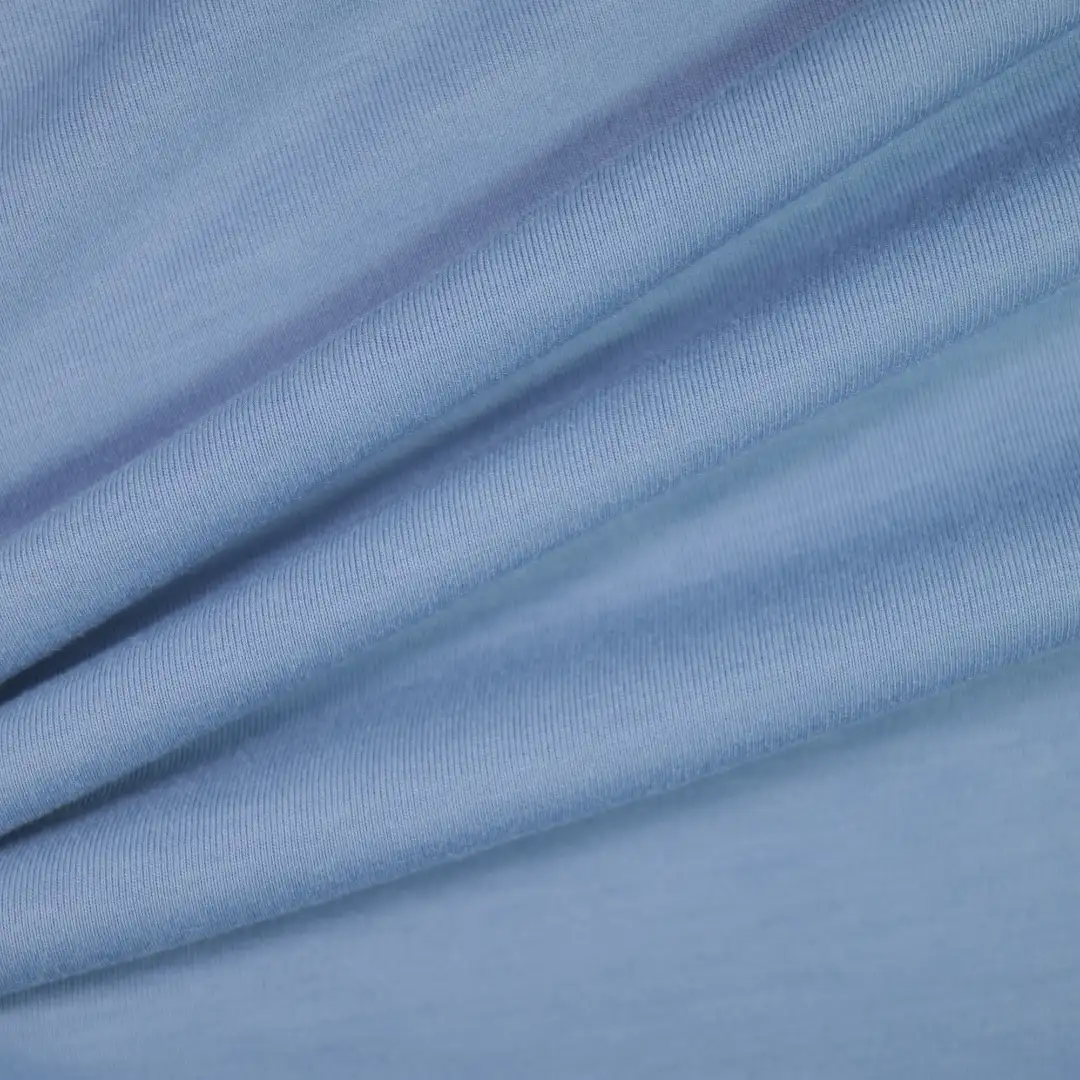 China Fabric for T-Shirt,Ruffle Shirt Dress,Strap Midi Dress,Puffball Strappy Dress Single Jersey Knit Fabric Polyester Elastane BLUE color buy from China wholesaler bulk order at wholesale price free worldwide shipping Alibaba