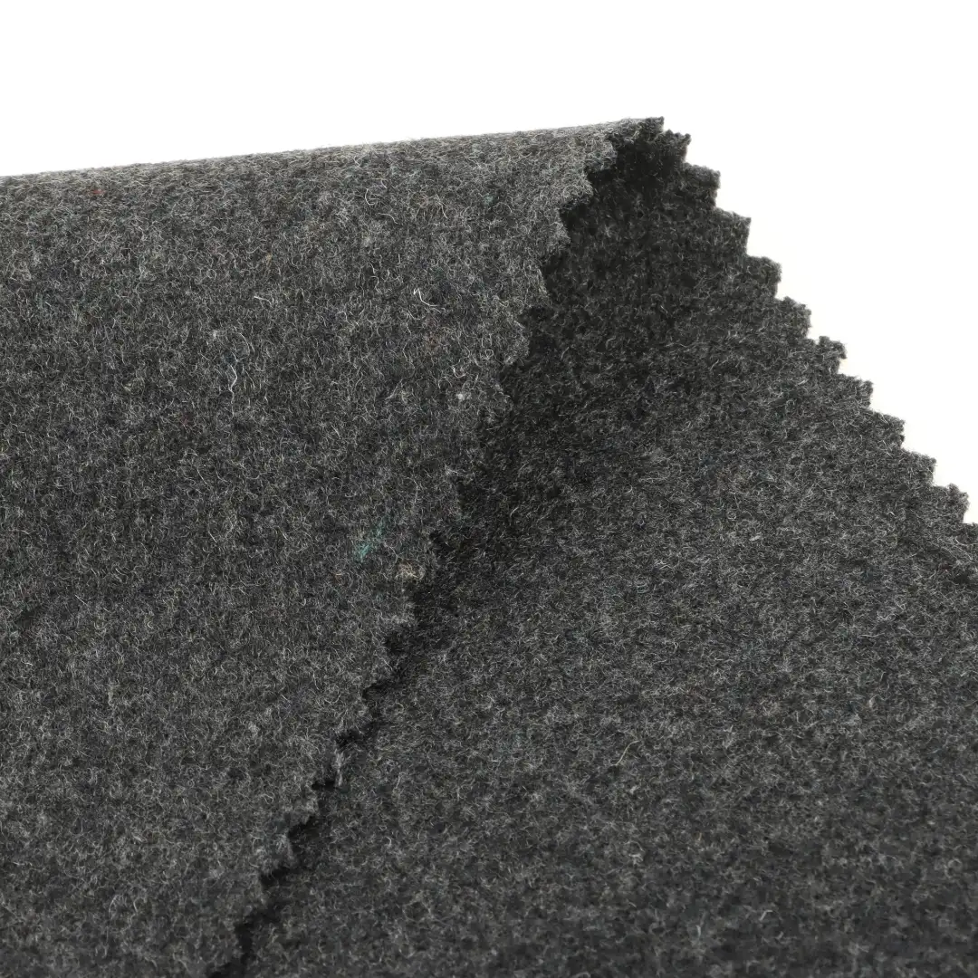 China Fabric for Skirt,Overcoat Melton Woolen Polyester Wool Other Charcoal color buy from China wholesaler bulk order at wholesale price free worldwide shipping Alibaba