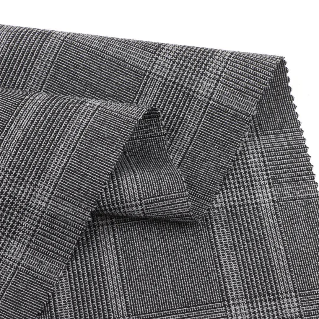 China Fabric for Pants,Suit Trouser,Jackets,Blazer,Overcoat,Suit,Uniform,Dresses (Cardigan Open) (Sweater),Skirt (Sweater) Yarn Dyed Check Woven Blended Fabric Polyester Rayon Spandex check color buy from China wholesaler bulk order at wholesale price free worldwide shipping Alibaba