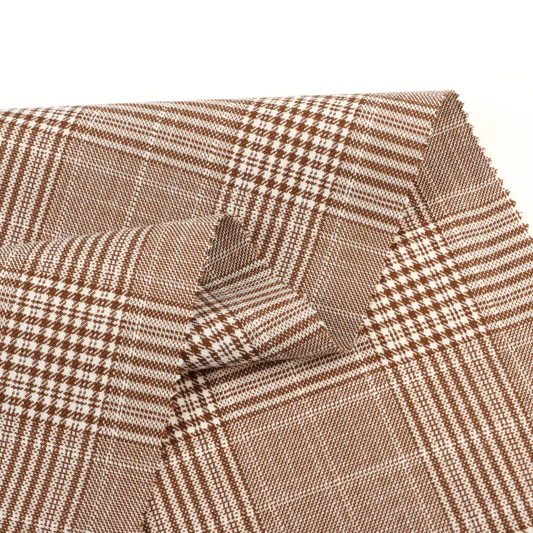 China Fabric for Pants,Suit Trouser,Blazer,Blouse,Skirt,Shorts,Trench Coat,Overcoat,Skirt (Sweater),Waist coat Yarn Dyed Check Woven Blended Fabric Polyester Rayon Spandex Nylon check color buy from China wholesaler bulk order at wholesale price free worldwide shipping Alibaba