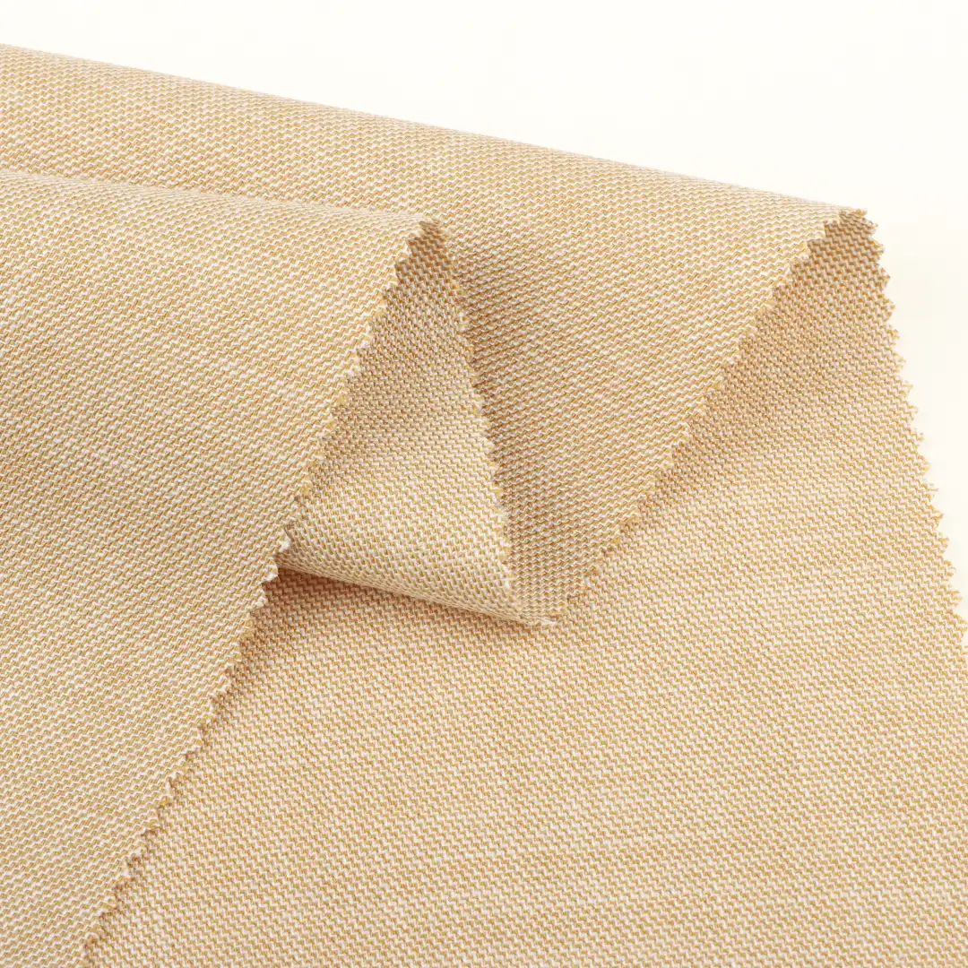 China Fabric for Shirt,Pants,Suit Trouser,Blazer,Skirt,Shorts,Shirt Long Sleeve Button (Sweater),Dresses (Cardigan Open) (Sweater),Dresses (Cardigan Button) (Sweater),Skirt (Sweater),Waist coat Slub Fabric Woven Blended Fabric Polyester Rayon Spandex khaki color buy from China wholesaler bulk order at wholesale price free worldwide shipping Alibaba