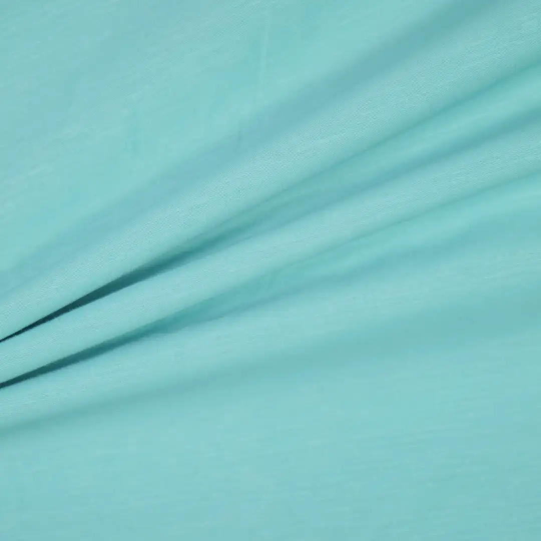 China Fabric for Shirt,Pants,Trench Coat,Tank Wrap Midi Dress Cotton/Rayon Plain Woven Blended Fabric Tencel Flax Nylon Cotton blue green color buy from China wholesaler bulk order at wholesale price free worldwide shipping Alibaba