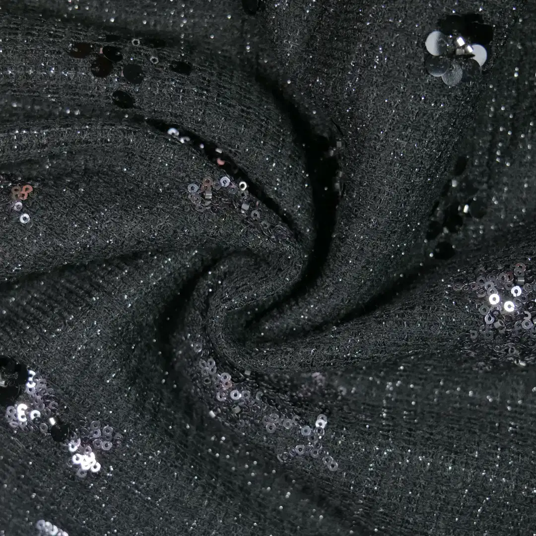 China Fabric for Shirt,Skirt,Strap Midi Dress,Tank Midi Dress Jacquard Woven Blended Fabric Polyester Wool Lurex Spandex black color buy from China wholesaler bulk order at wholesale price free worldwide shipping Alibaba