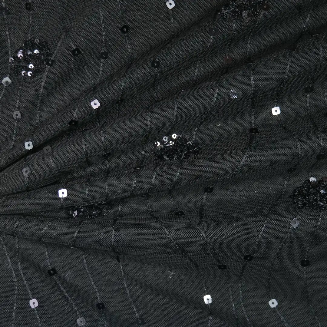 China Fabric for Skirt,Interlining Poly Mesh schiffli Knit Fabric Polyester Elastane black color buy from China wholesaler bulk order at wholesale price free worldwide shipping Alibaba