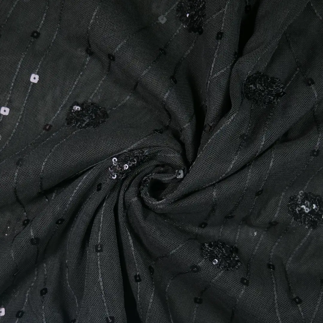 China Fabric for Skirt,Interlining Poly Mesh schiffli Knit Fabric Polyester Elastane black color buy from China wholesaler bulk order at wholesale price free worldwide shipping Alibaba