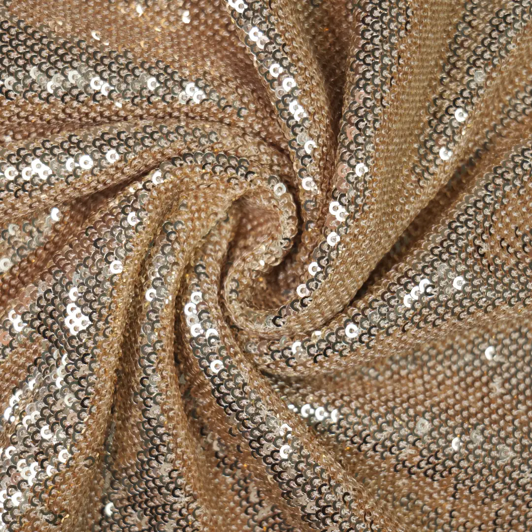 China Fabric for Skirt,Kids Ruffle Tiered Dress,Kids Sleeveless Tutu Dress,Puff Sleeve Ruched Dress,Kids Lace Trim Dress Sequined Mesh Fabric Knit Fabric Polyester Spandex golden color buy from China wholesaler bulk order at wholesale price free worldwide shipping Alibaba