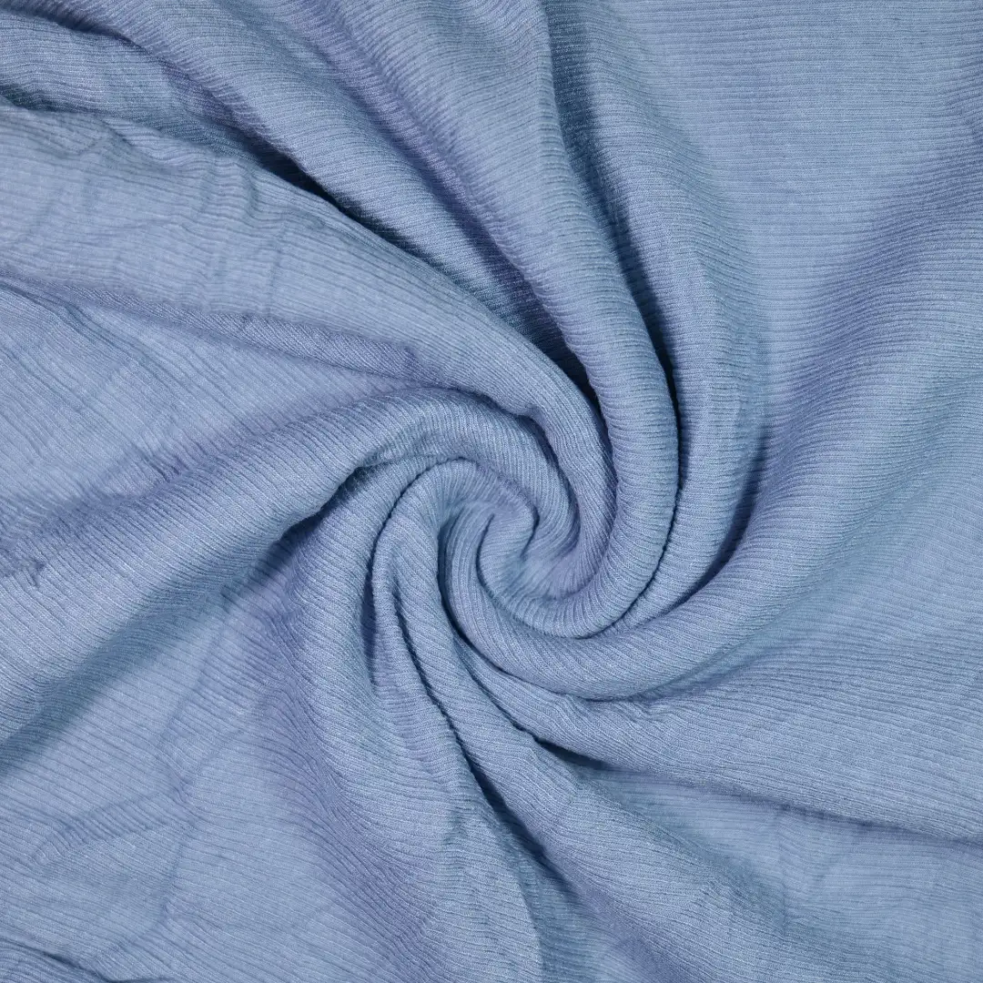 China Fabric for Skirt,Open Cardigan (Sweater),Sleeveless Sundress Rib Knit Fabric Rayon Spandex blue color buy from China wholesaler bulk order at wholesale price free worldwide shipping Alibaba