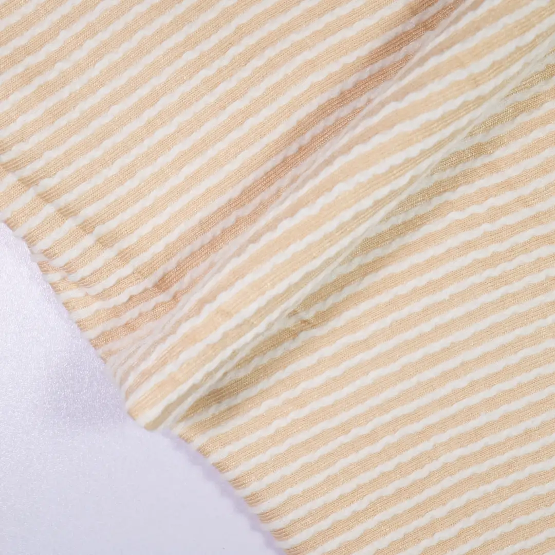 China Fabric for Shirt,Open Cardigan (Sweater),Half-Zipper Cardigan (Sweater),Round Neck Pullover (Sweater) Jacquard Knit Fabric Polyester Rayon Spandex orange white color buy from China wholesaler bulk order at wholesale price free worldwide shipping Alibaba