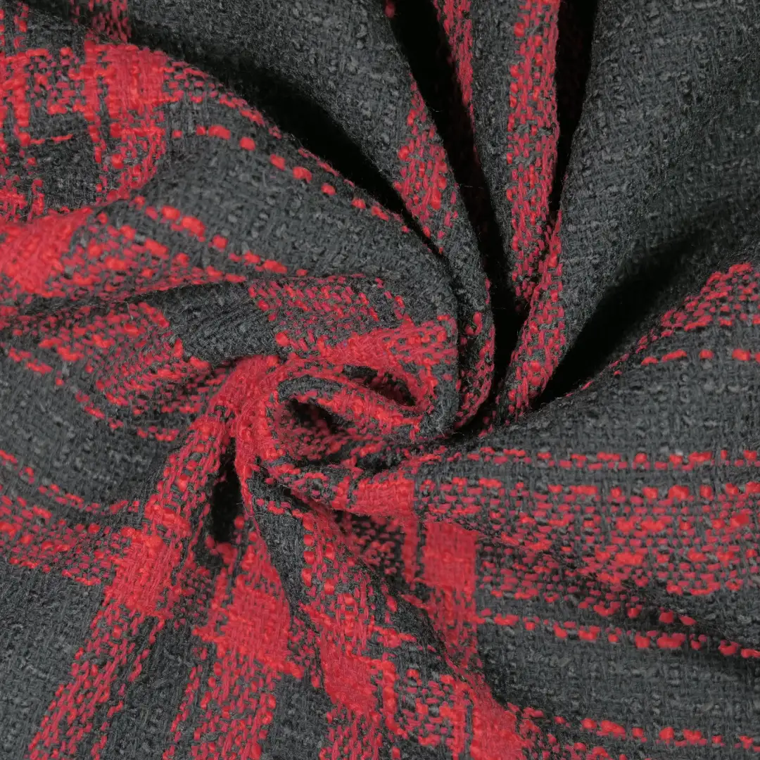 China Fabric for Blouse,Skirt,Overcoat,Suit Chanel-Style Fabric Woolen Polyester Red color buy from China wholesaler bulk order at wholesale price free worldwide shipping Alibaba