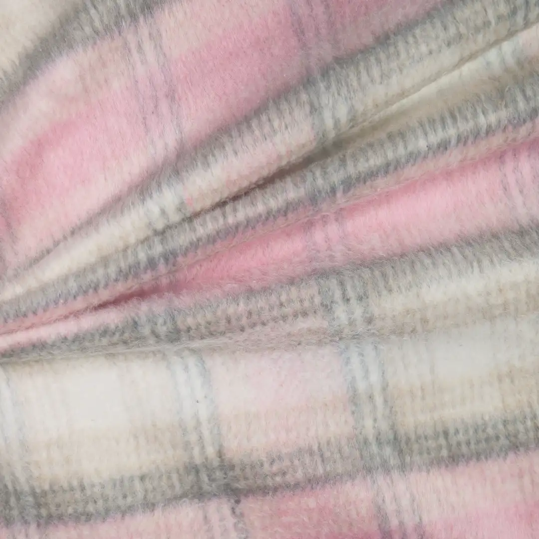 China Fabric for Skirt,Uniform,Double-Breasted Coat Yarn Dyed Check Woven Blended Fabric Polyester Pink color buy from China wholesaler bulk order at wholesale price free worldwide shipping Alibaba