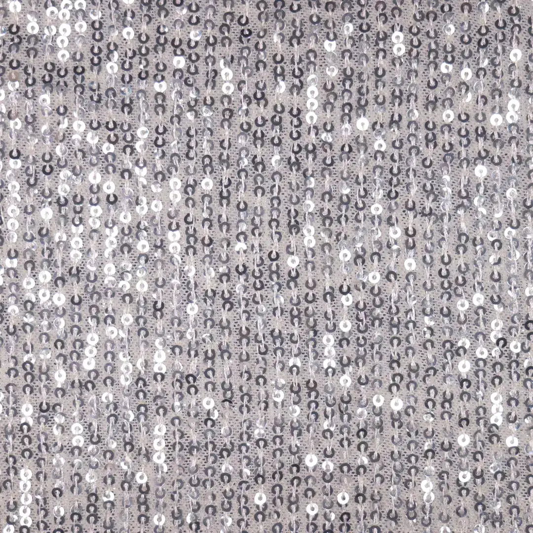 China Fabric for Crop Top,Skirt Mesh Knit Fabric Polyester Spandex Silver color buy from China wholesaler bulk order at wholesale price free worldwide shipping Alibaba
