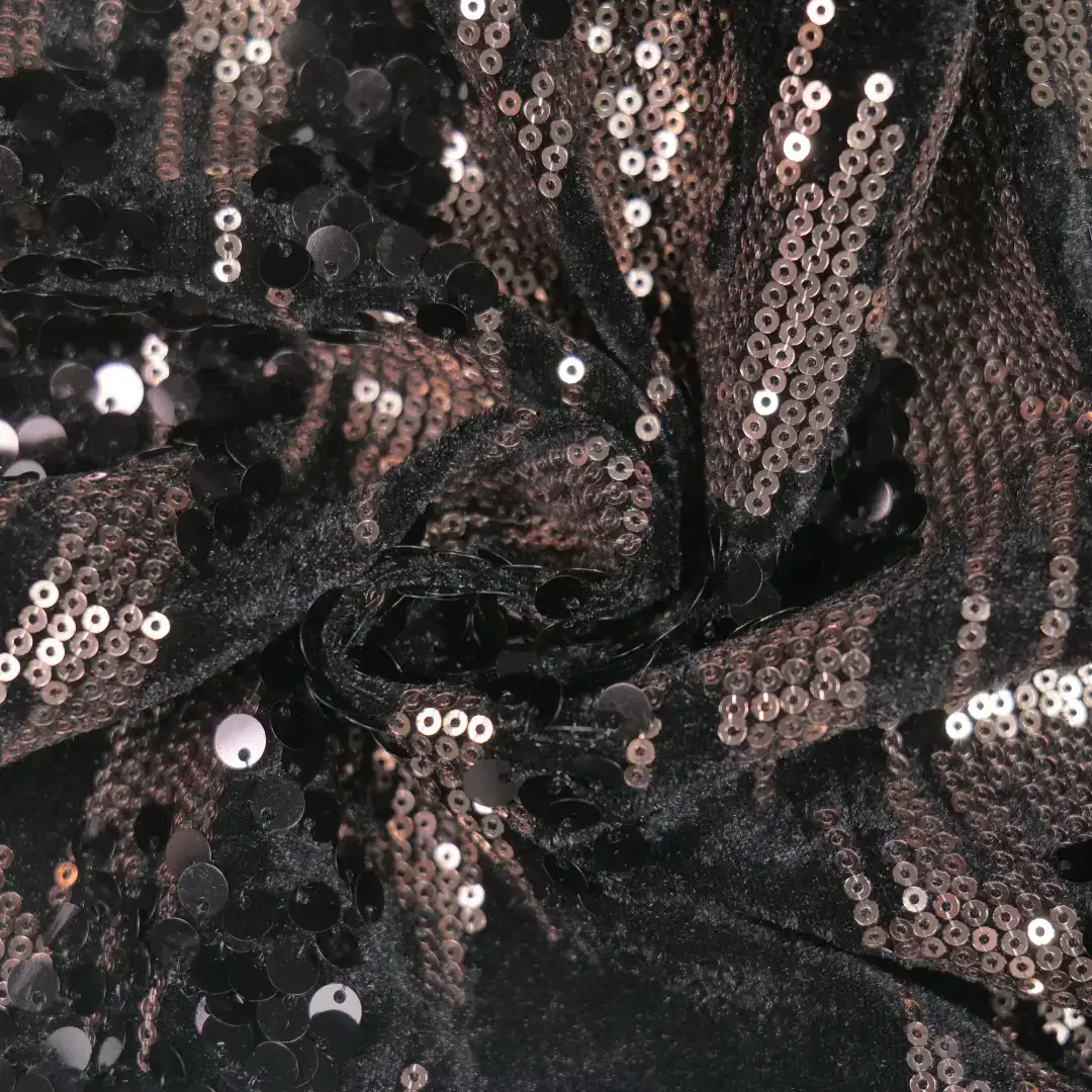 China Fabric for Skirt,Puff Sleeve Ruched Dress,Ruffled Mini Skirt Mesh Knit Fabric Polyester Spandex black color buy from China wholesaler bulk order at wholesale price free worldwide shipping Alibaba