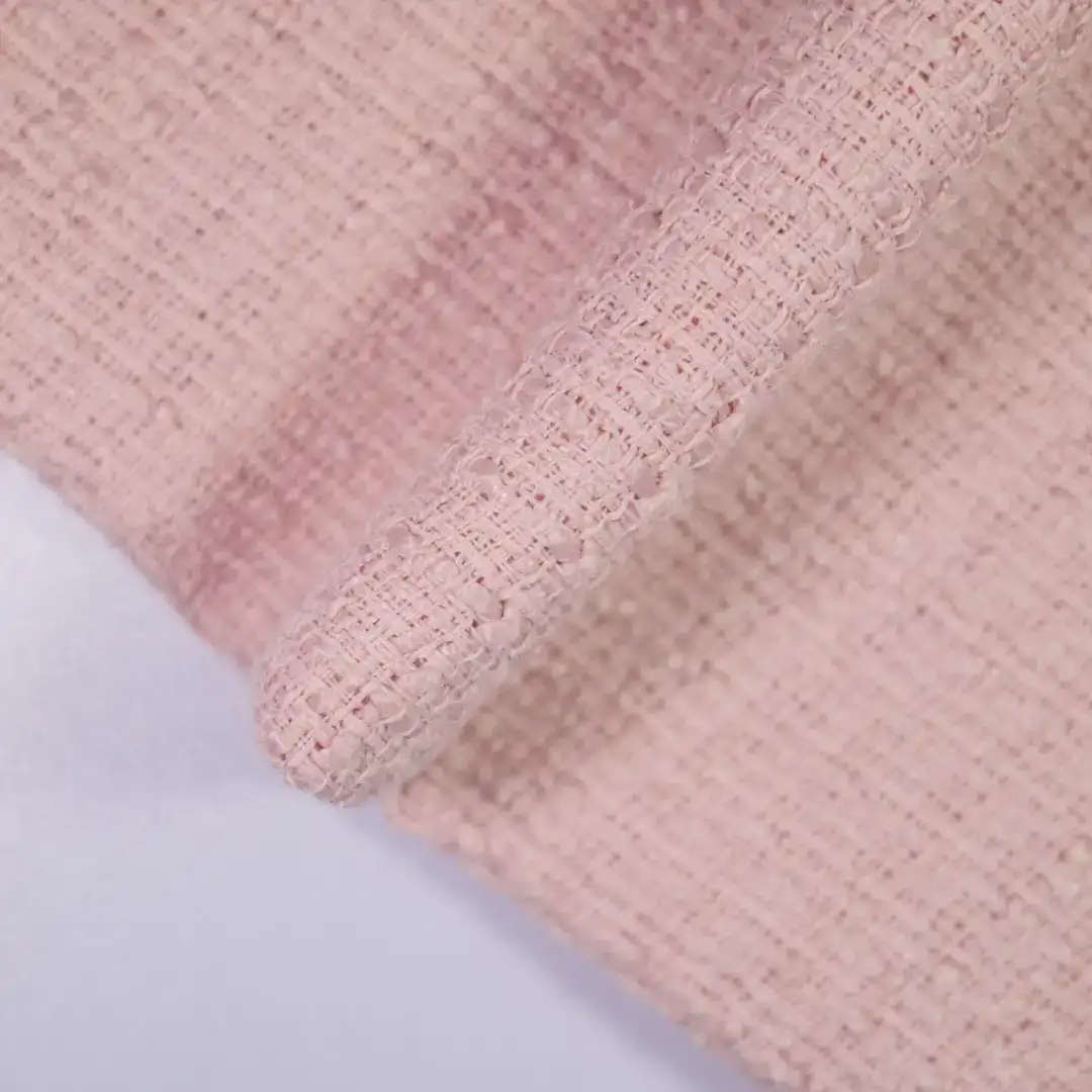China Fabric for Jackets,Blazer,Trench Coat Chanel-Style Fabric Woolen Polyester pink color buy from China wholesaler bulk order at wholesale price free worldwide shipping Alibaba
