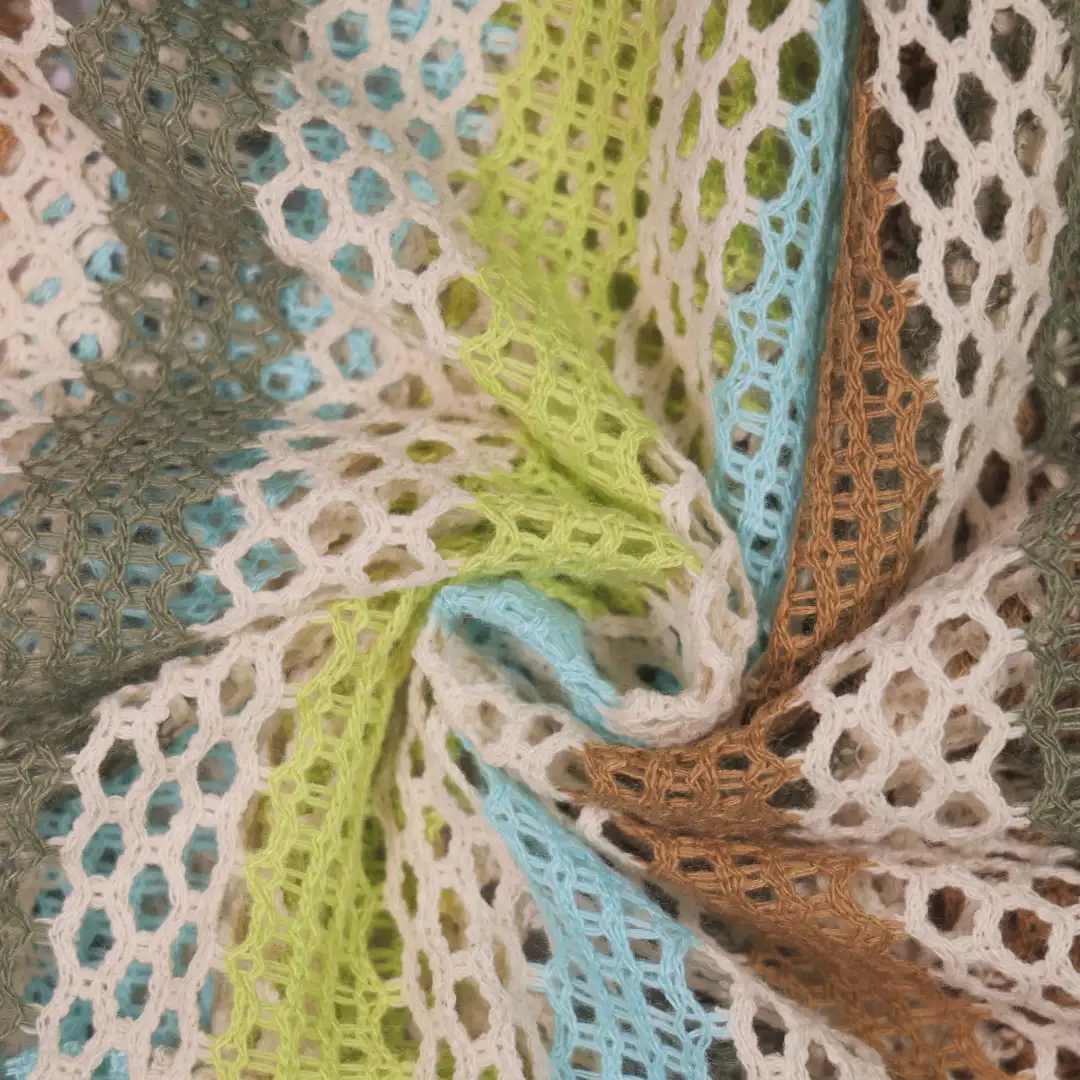 China Fabric for Shirt,Skirt Mesh Knit Fabric Cotton Polyester Green color buy from China wholesaler bulk order at wholesale price free worldwide shipping Alibaba