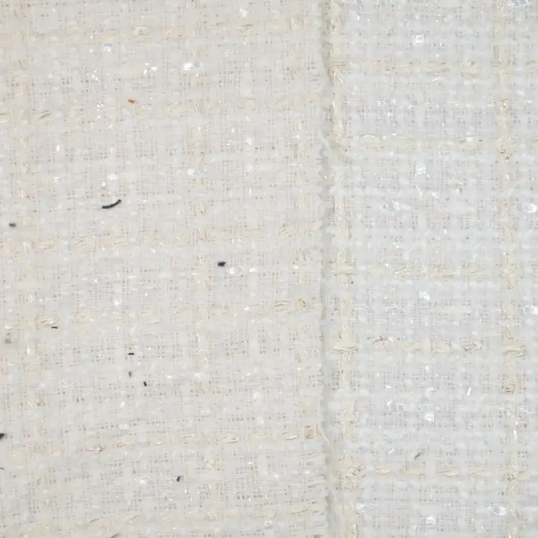 China Fabric for Jackets,Blazer,Trench Coat Woolen Tweed Woolen Polyester white color buy from China wholesaler bulk order at wholesale price free worldwide shipping Alibaba