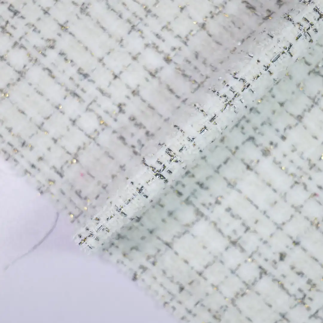 China Fabric for Jackets,Blazer,Trench Coat Woolen Tweed Woolen Polyester white color buy from China wholesaler bulk order at wholesale price free worldwide shipping Alibaba