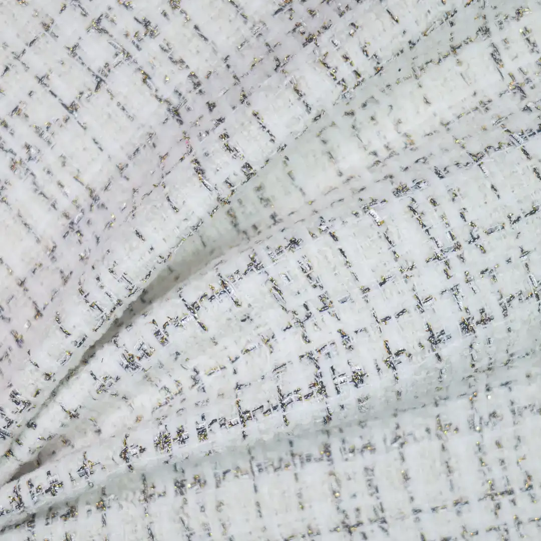 China Fabric for Jackets,Blazer,Trench Coat Woolen Tweed Woolen Polyester white color buy from China wholesaler bulk order at wholesale price free worldwide shipping Alibaba