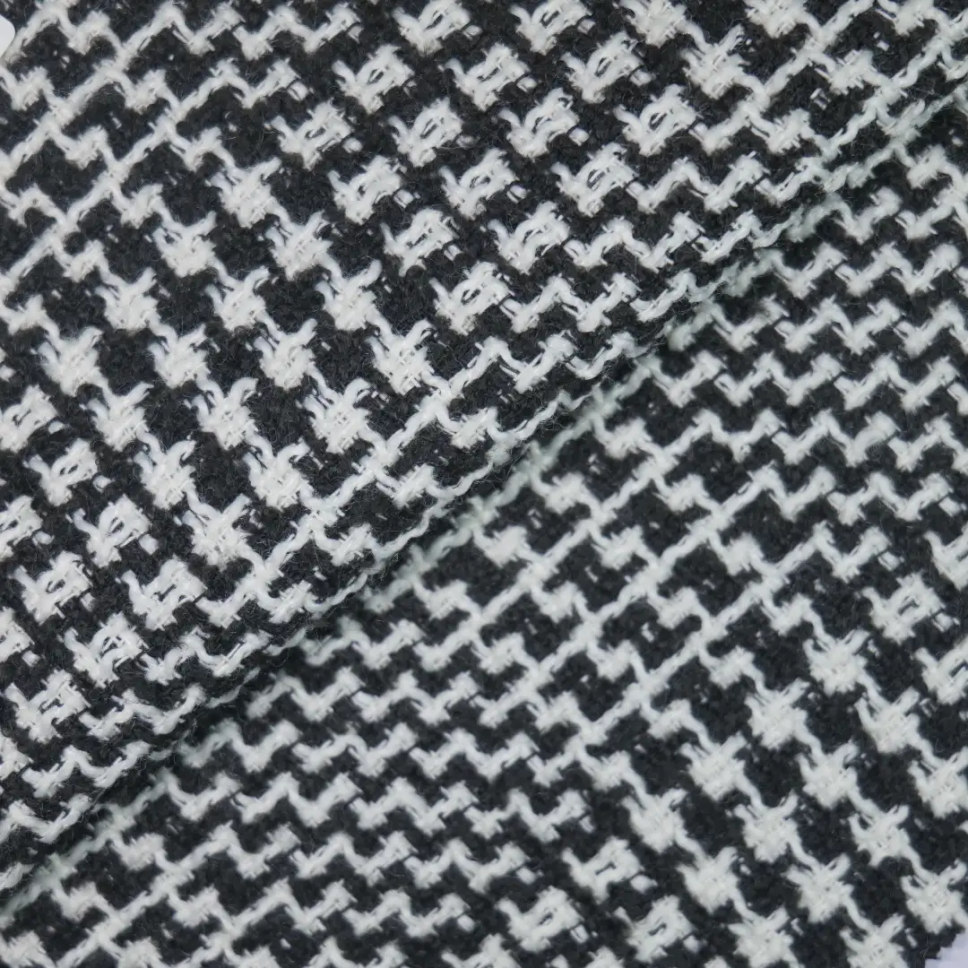 China Fabric for Jackets,Blazer,Overcoat Woolen Tweed Woolen Polyester Acrylic Other BLACK white color buy from China wholesaler bulk order at wholesale price free worldwide shipping Alibaba