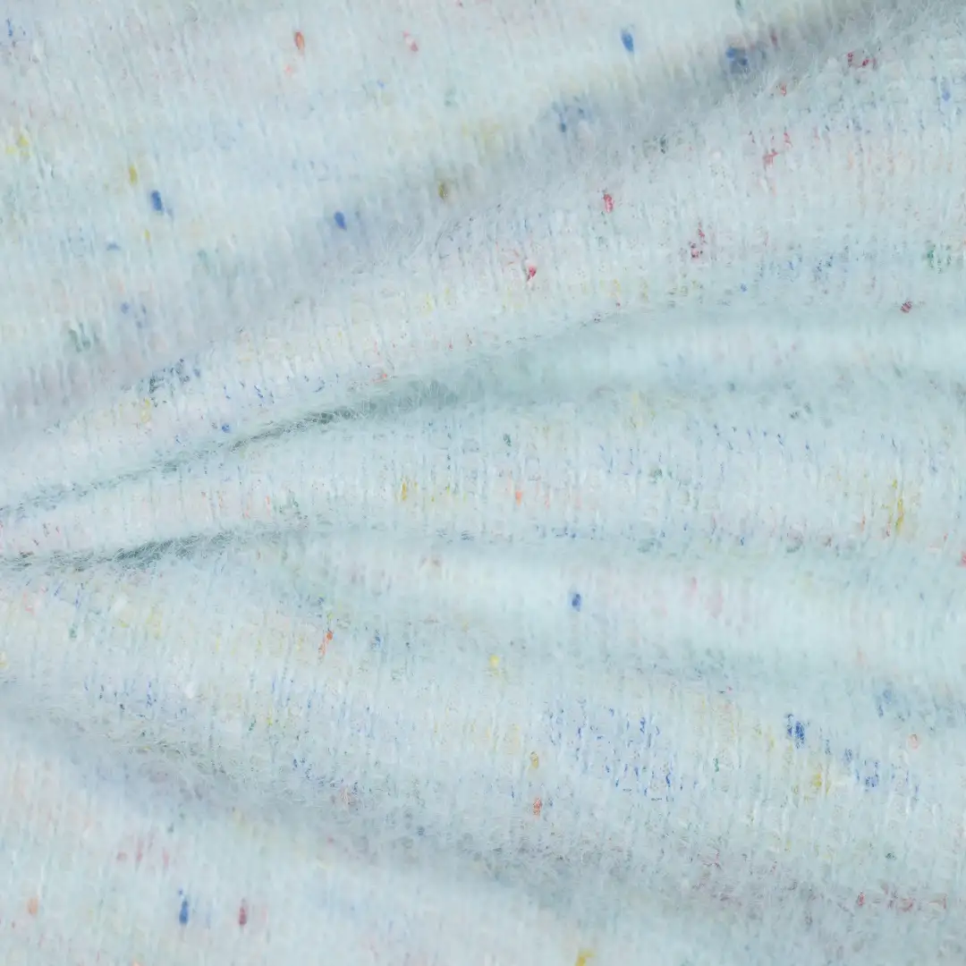 China Fabric for Open Cardigan (Sweater),Round Neck Pullover (Sweater),Crew Neck Pullover (Sweater),Crop Top Pullover (Sweater) Woolen Tweed Woolen Polyester Polyamide Cyan color buy from China wholesaler bulk order at wholesale price free worldwide shipping Alibaba