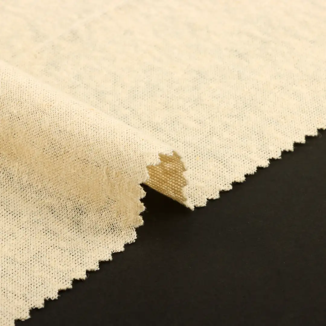 China Fabric for T-shirt (Sweater),Skirt (Sweater) Single Jersey Knit Fabric Linen Polyester Beige color buy from China wholesaler bulk order at wholesale price free worldwide shipping Alibaba