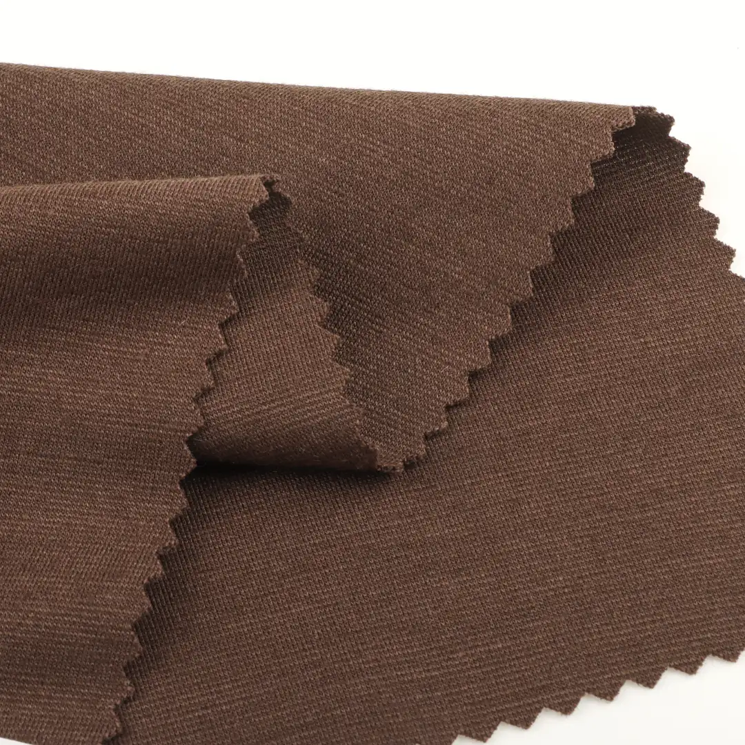 China Fabric for Polo Shirt,T-shirt (Sweater),Tracksuits Ponte Roma Knit Fabric Polyester Rayon Spandex Brown color buy from China wholesaler bulk order at wholesale price free worldwide shipping Alibaba