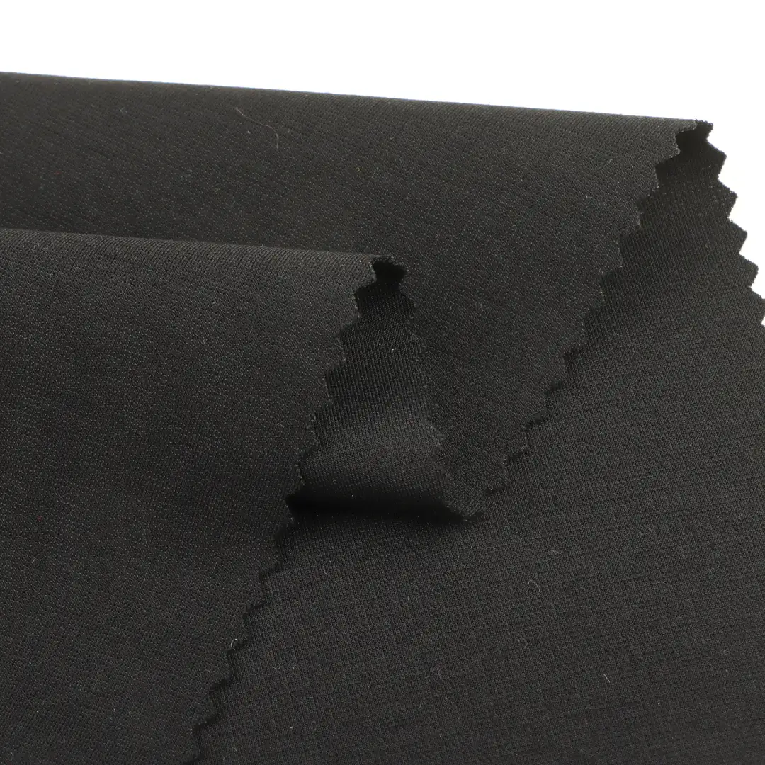 China Fabric for T-shirt (Sweater),Sweatshirt,Tracksuits Ponte Roma Knit Fabric Nylon Cotton Rayon Spandex BLACK color buy from China wholesaler bulk order at wholesale price free worldwide shipping Alibaba
