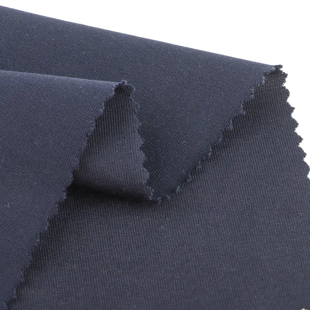 China Fabric for T-shirt (Sweater),Tracksuits Single Jersey Knit Fabric Cotton Nylon Navy color buy from China wholesaler bulk order at wholesale price free worldwide shipping Alibaba