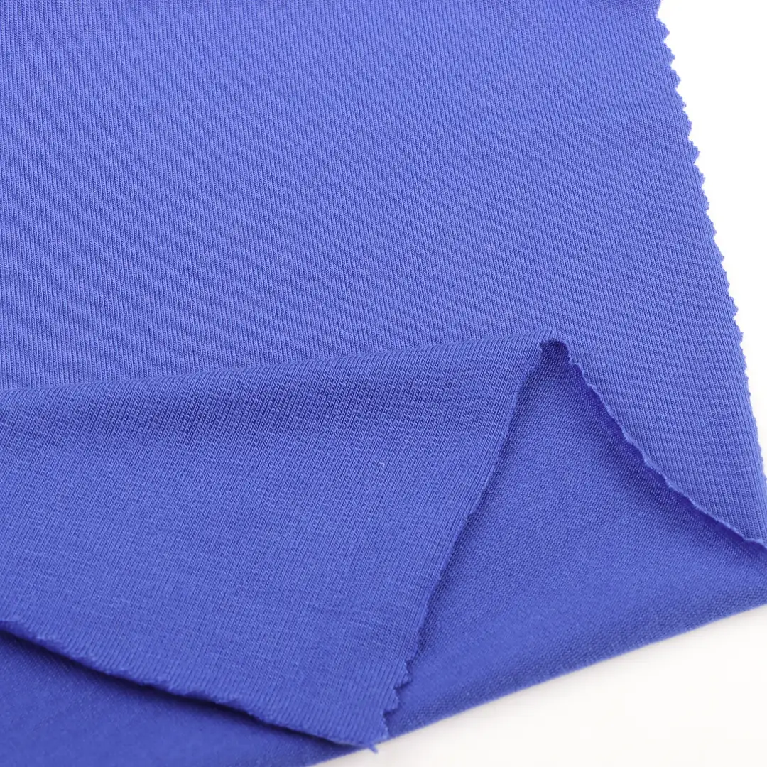 China Fabric for T-shirt (Sweater),Cami Top (Sweater),Tank Wrap Midi Dress Single Jersey Knit Fabric Modal Spandex BLUE color buy from China wholesaler bulk order at wholesale price free worldwide shipping Alibaba