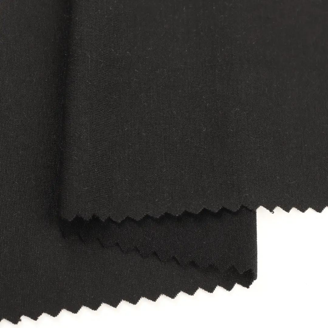 China Fabric for T-shirt (Sweater),Cami Top (Sweater) Single Jersey Knit Fabric Polyester Tencel Spandex BLACK color buy from China wholesaler bulk order at wholesale price free worldwide shipping Alibaba