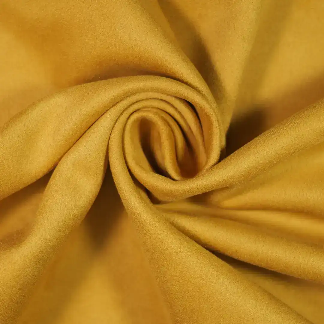 China Fabric for Jackets,Trench Coat,Overcoat,Open Waistcoat Suede Knit Fabric Polyester Elastane yellow color buy from China wholesaler bulk order at wholesale price free worldwide shipping Alibaba