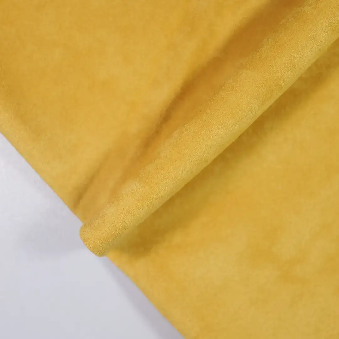 China Fabric for Jackets,Trench Coat,Overcoat,Waist coat,Open Waistcoat Suede Knit Fabric Polyester Elastane yellow color buy from China wholesaler bulk order at wholesale price free worldwide shipping Alibaba