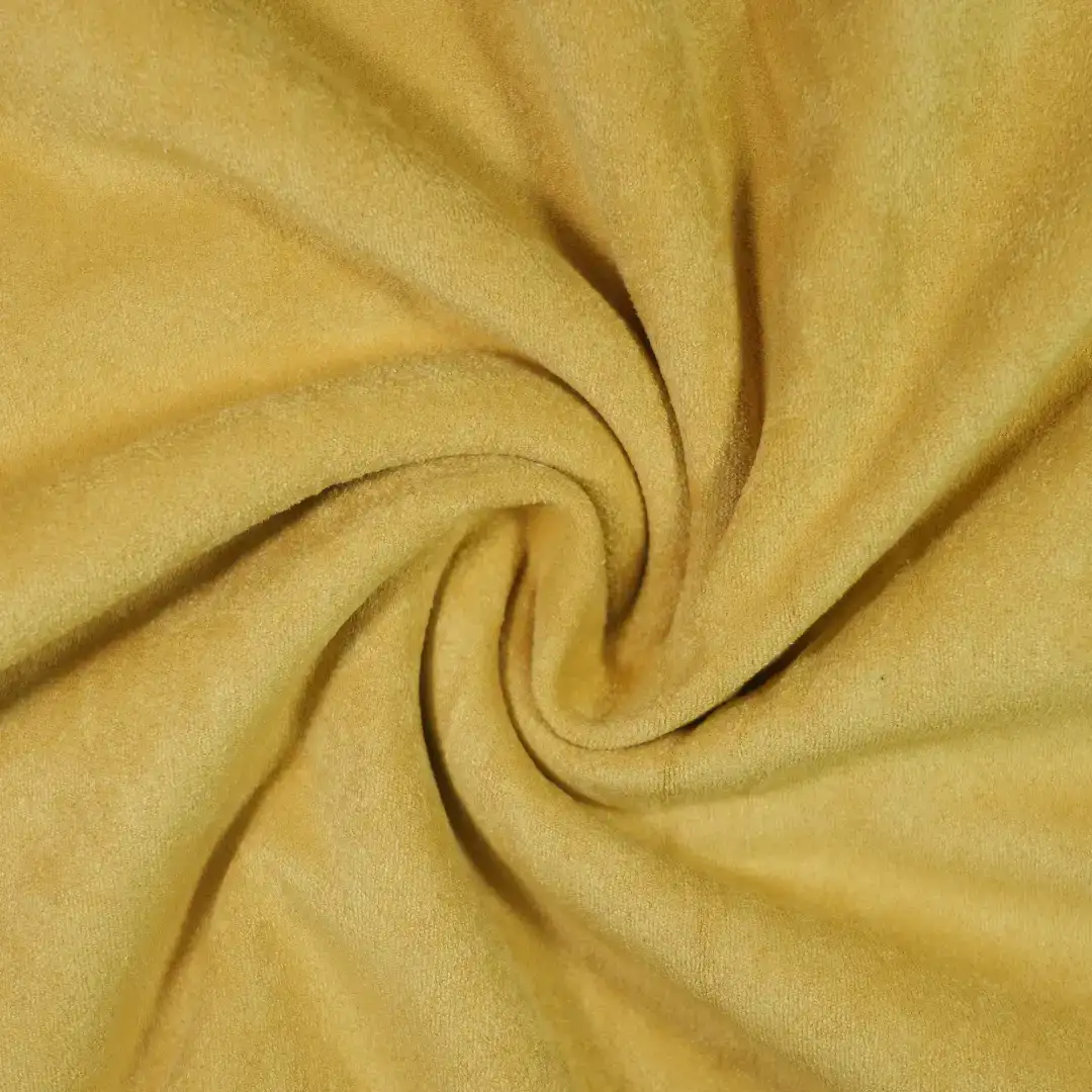 China Fabric for Jackets,Trench Coat,Overcoat,Waist coat,Open Waistcoat Suede Knit Fabric Polyester Elastane yellow color buy from China wholesaler bulk order at wholesale price free worldwide shipping Alibaba