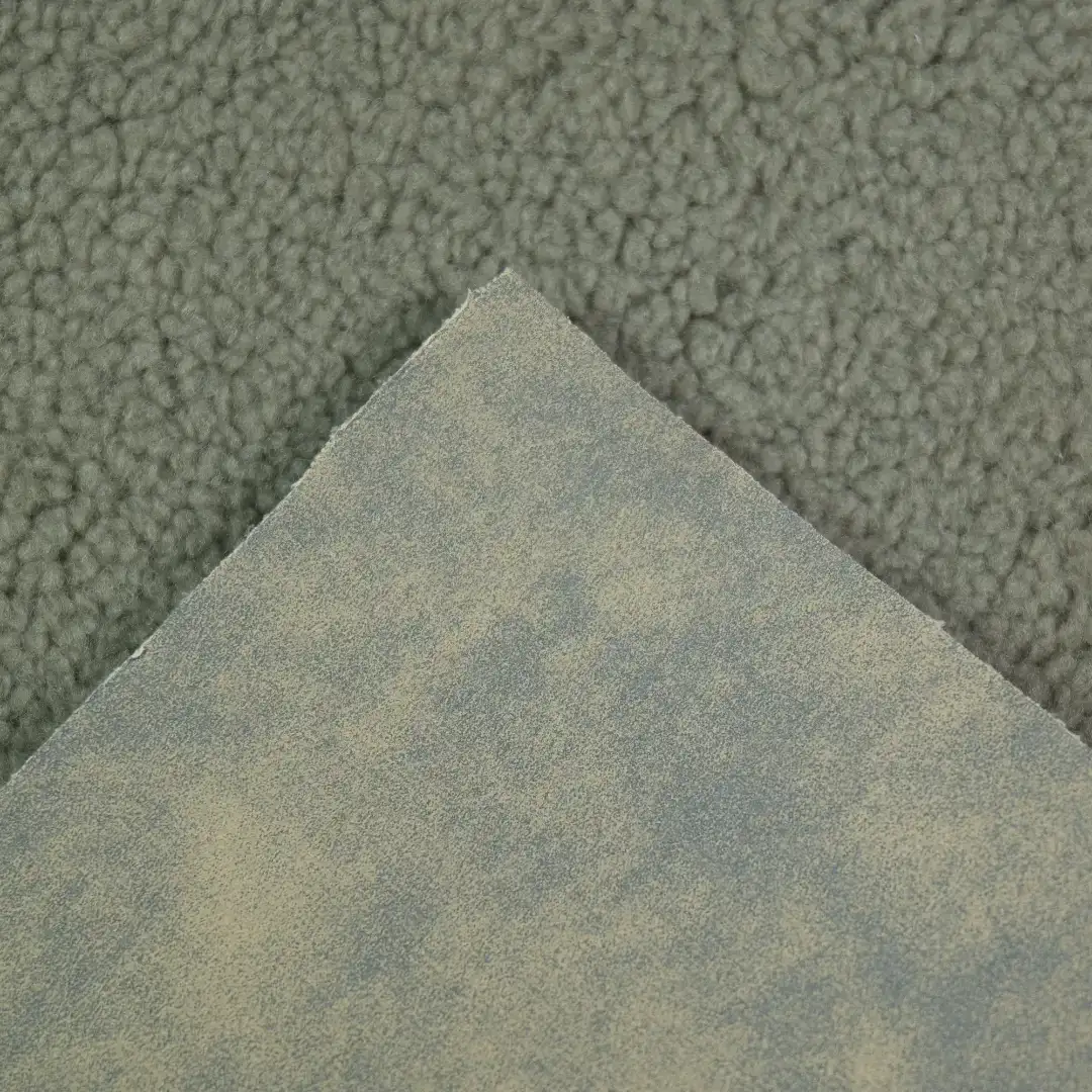 China Fabric for Jackets,Casual Baseball Jacket,Hooded Waterproof Coat PU bonded sherpa Synthetic Woven Fabric Polyurethane----PU green color buy from China wholesaler bulk order at wholesale price free worldwide shipping Alibaba