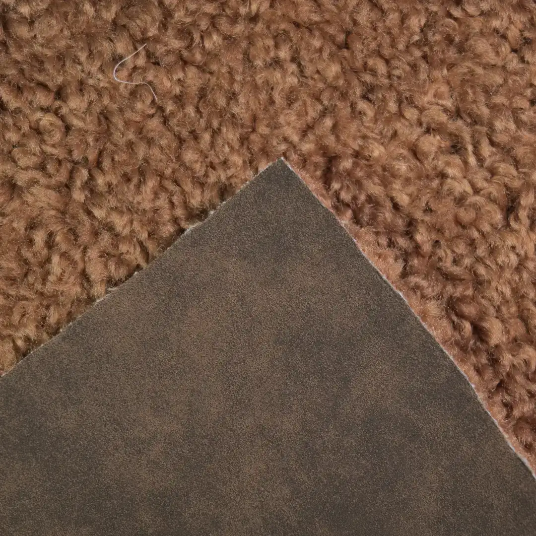 China Fabric for Jackets,Rain Coat,Open Waistcoat PU bonded sherpa Synthetic Woven Fabric Polyurethane----PU brown color buy from China wholesaler bulk order at wholesale price free worldwide shipping Alibaba