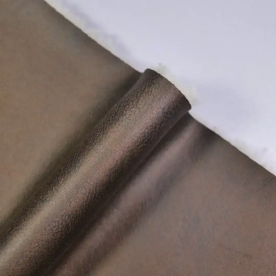 China Fabric for Jackets,Overcoat,Suit,Rain Coat PU bonded sherpa Synthetic Woven Fabric Polyurethane----PU brown color buy from China wholesaler bulk order at wholesale price free worldwide shipping Alibaba