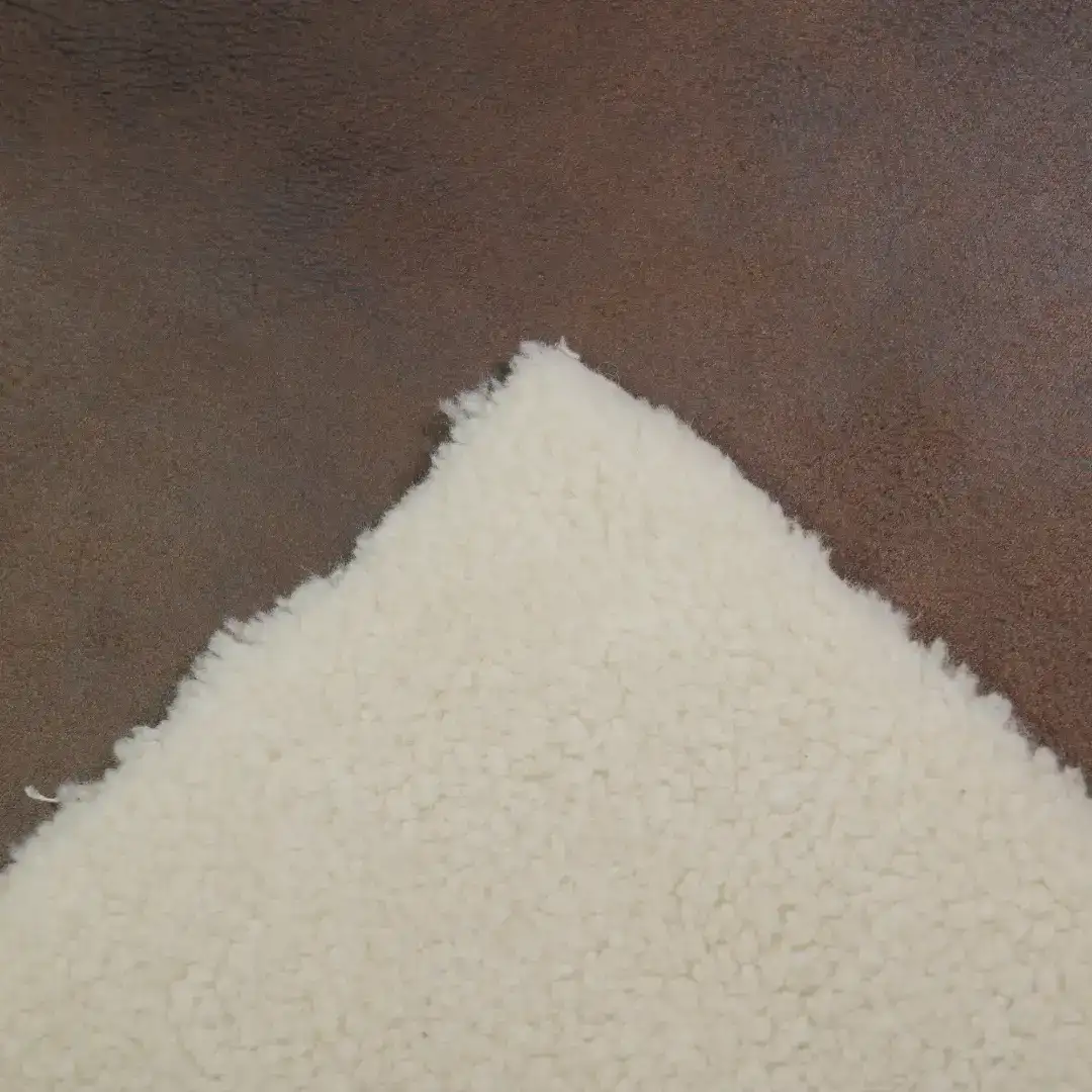 China Fabric for Jackets,Overcoat,Suit,Rain Coat PU bonded sherpa Synthetic Woven Fabric Polyurethane----PU brown color buy from China wholesaler bulk order at wholesale price free worldwide shipping Alibaba