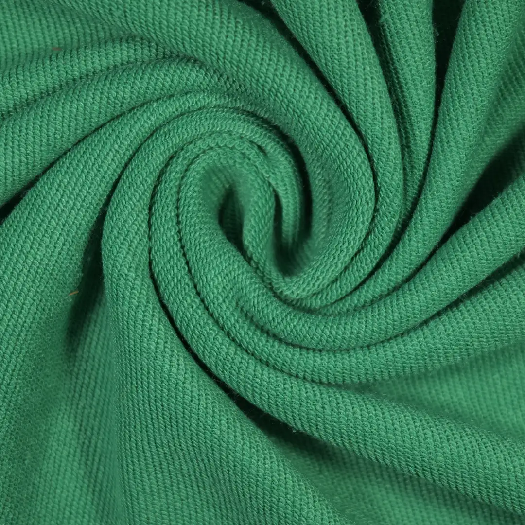 China Fabric for Hoodie,Tracksuits French Terry Knit Fabric Polyester green color buy from China wholesaler bulk order at wholesale price free worldwide shipping Alibaba