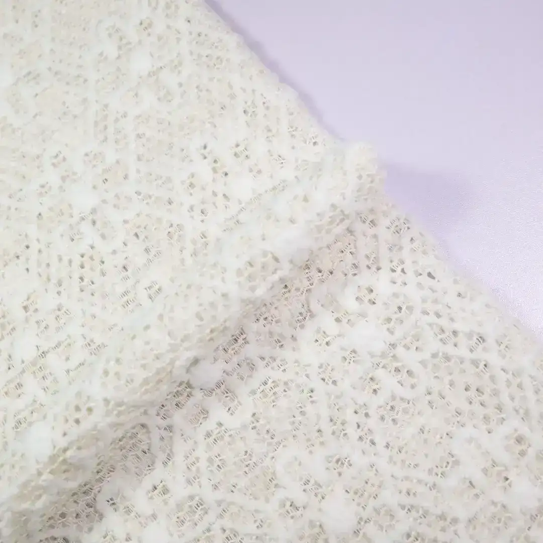 China Fabric for Shirt,Skirt,Bow Tie Short Sleeve Dress,Gathered Wrap Mini Dress Lace Knit Fabric Polyester Cotton white color buy from China wholesaler bulk order at wholesale price free worldwide shipping Alibaba