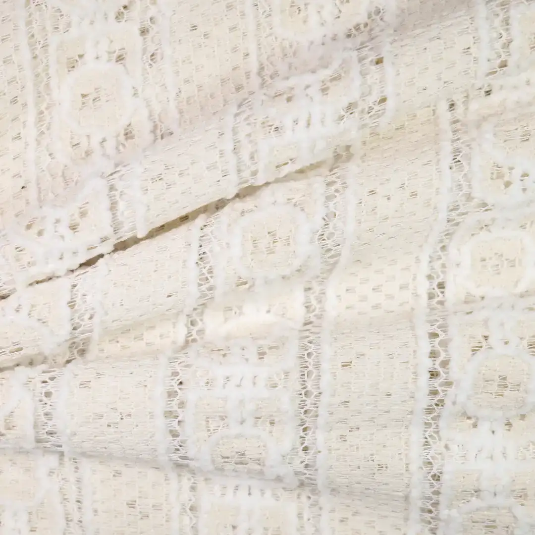 China Fabric for Shirt,Skirt,Sleeveless Puffy Mini Dress Lace Knit Fabric Polyester Cotton white color buy from China wholesaler bulk order at wholesale price free worldwide shipping Alibaba