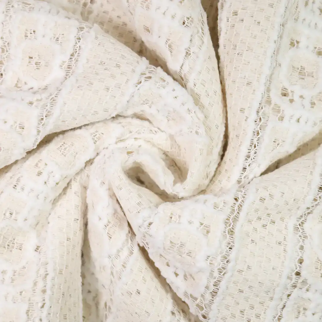 China Fabric for Shirt,Skirt,Sleeveless Puffy Mini Dress Lace Knit Fabric Polyester Cotton white color buy from China wholesaler bulk order at wholesale price free worldwide shipping Alibaba