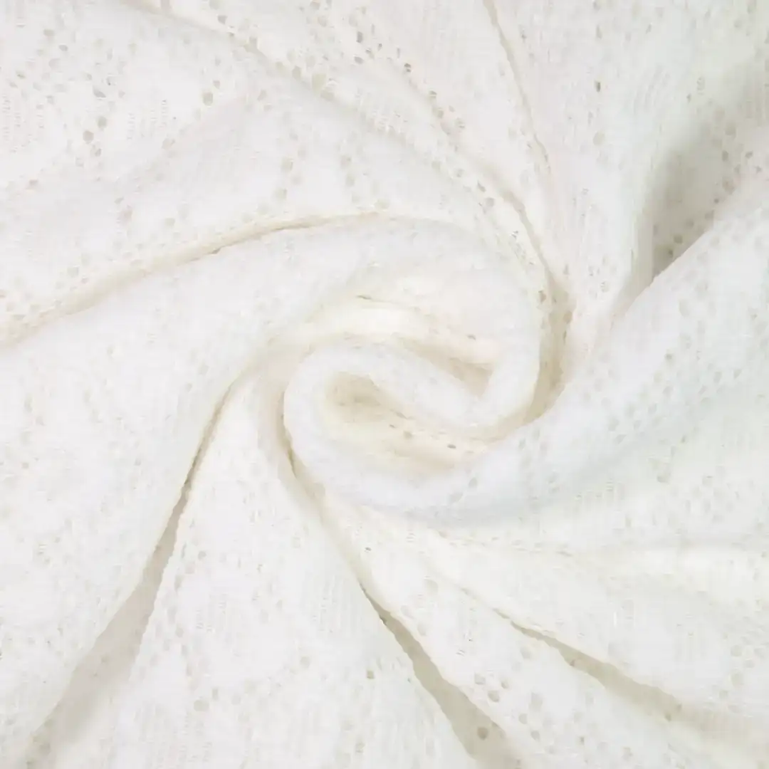 China Fabric for Shirt,Skirt,Bow Tie Short Sleeve Dress,Gathered Wrap Mini Dress Lace Knit Fabric Polyester Spandex white color buy from China wholesaler bulk order at wholesale price free worldwide shipping Alibaba