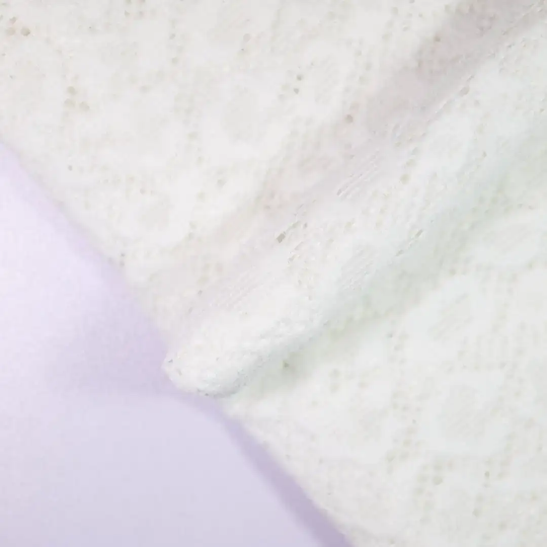 China Fabric for Shirt,Skirt,Bow Tie Short Sleeve Dress,Gathered Wrap Mini Dress Lace Knit Fabric Polyester Spandex white color buy from China wholesaler bulk order at wholesale price free worldwide shipping Alibaba