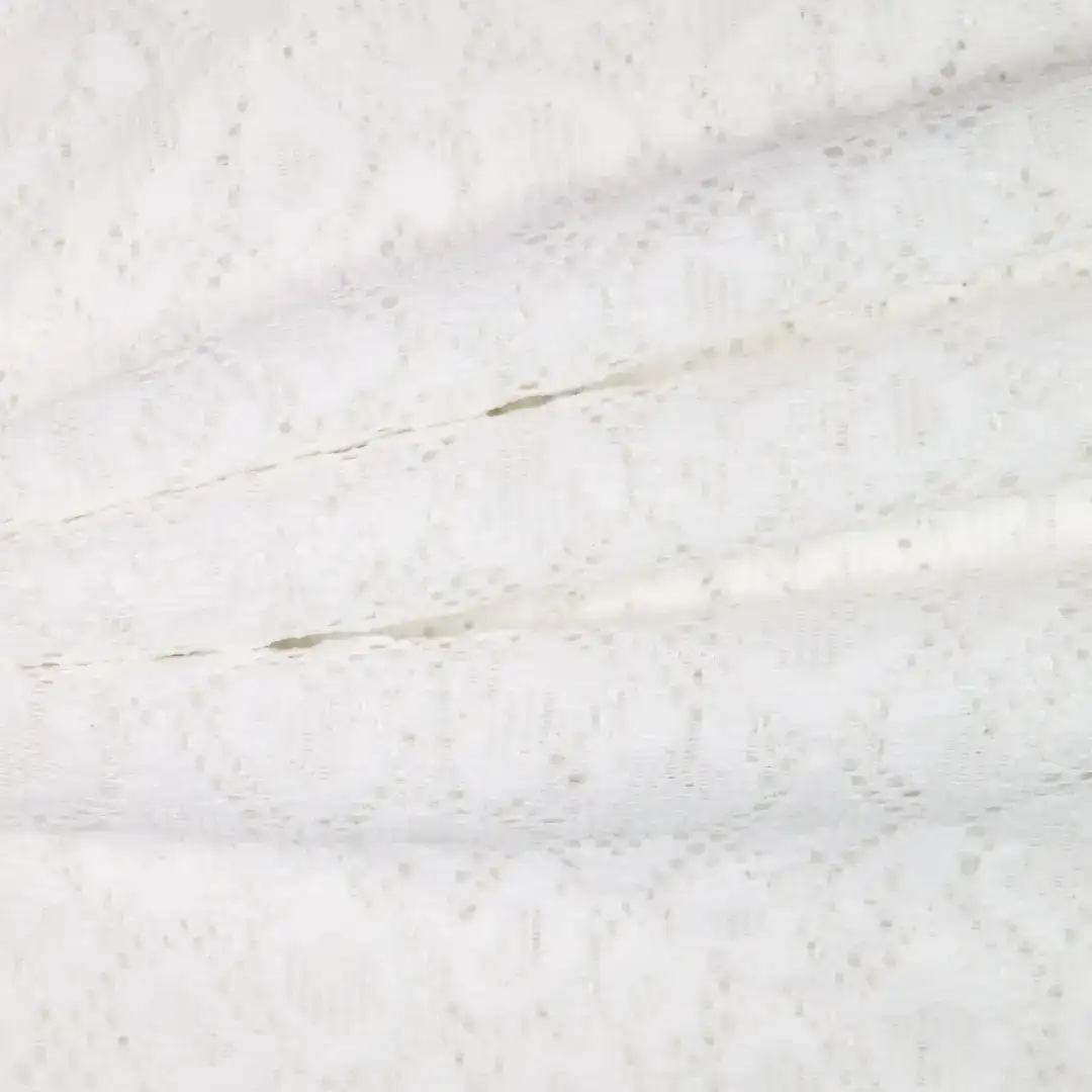 China Fabric for Shirt,Skirt,Bow Tie Short Sleeve Dress,Gathered Wrap Mini Dress Lace Knit Fabric Polyester Spandex white color buy from China wholesaler bulk order at wholesale price free worldwide shipping Alibaba
