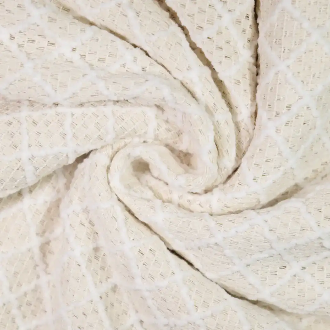 China Fabric for Skirt,Hoodie,Strap Midi Dress Lace Knit Fabric Polyester Cotton rice color buy from China wholesaler bulk order at wholesale price free worldwide shipping Alibaba