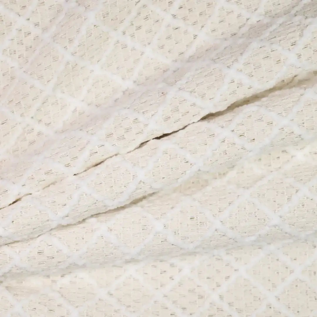 China Fabric for Skirt,Hoodie,Strap Midi Dress Lace Knit Fabric Polyester Cotton rice color buy from China wholesaler bulk order at wholesale price free worldwide shipping Alibaba