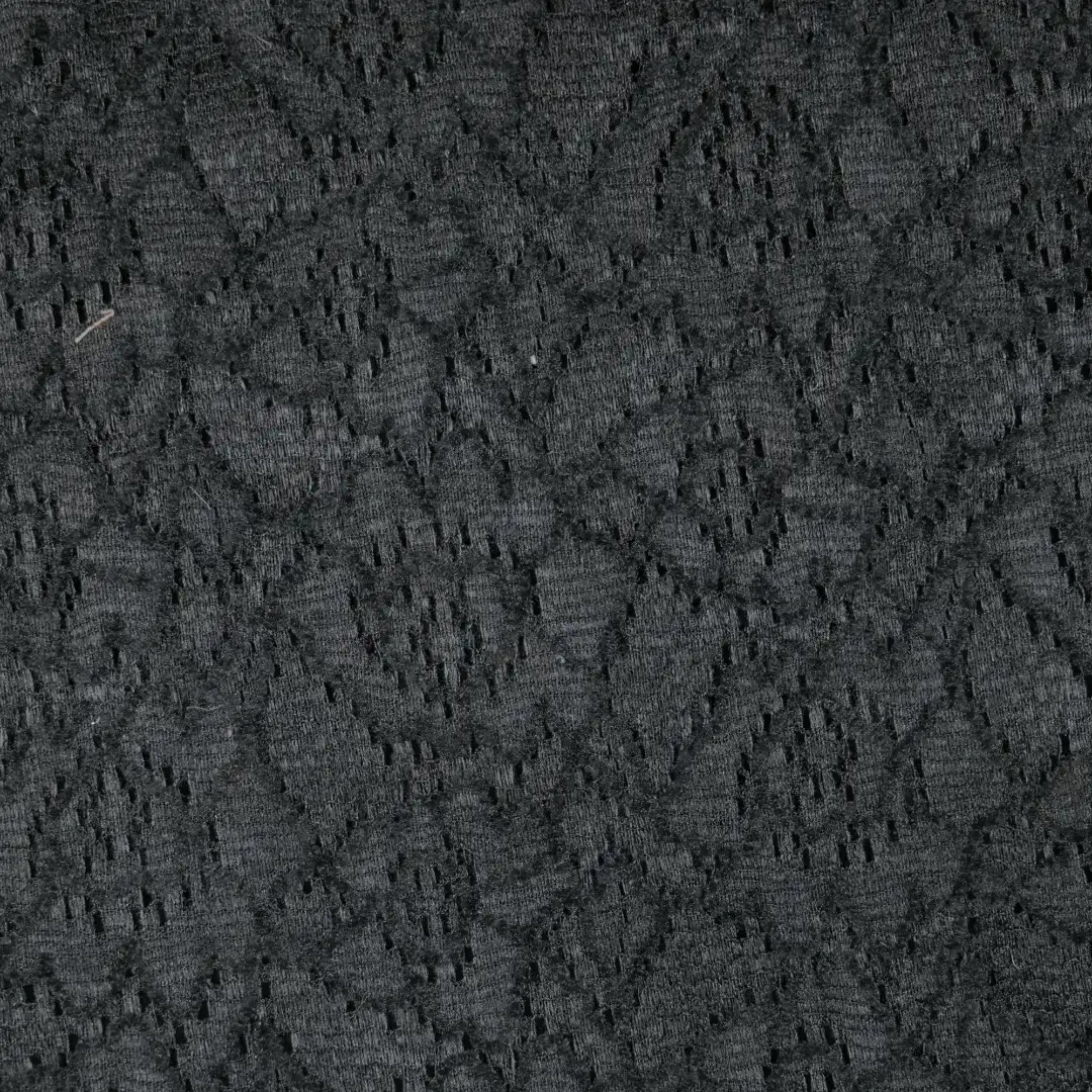 China Fabric for Skirt,Kids Drop Shoulder Sleeve Pleated Lace Coat,Kids Lace Trim Dress,Lace-Up V-Neck Crop Top Lace Knit Fabric Polyester Spandex black color buy from China wholesaler bulk order at wholesale price free worldwide shipping Alibaba
